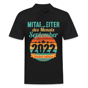 Mitarbeiter des Monats September 2022 - Männer Poloshirt - Schwarz - Vorne - Kai (181cm)