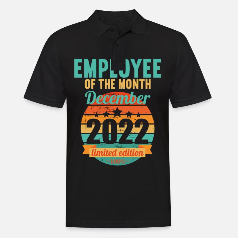 Mitarbeiter des Monats Dezember 2022 - Männer Poloshirt - Schwarz