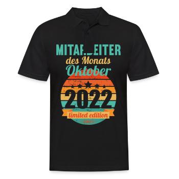 Mitarbeiter des Monats Oktober 2022 - Männer Poloshirt - Schwarz - Vorne - Kai (181cm)