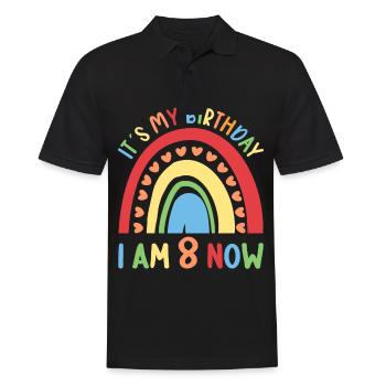8 ans Rainbow Rainbow 8ème anniversaire - Polo Homme - noir - Devant - Kai (181cm)