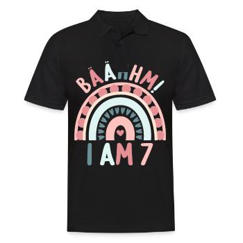 7 years Rainbow Rainbow 7th birthday - Men's Polo Shirt - black - Front - Kai (181cm)