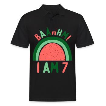 7 years Rainbow Rainbow 7th birthday - Men's Polo Shirt - black - Front - Kai (181cm)