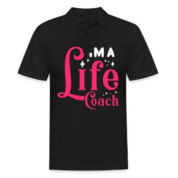 Life Coach Mentor Trainer Mindset Influencer Blog - Men's Polo Shirt - black - Front - Kai (181cm)