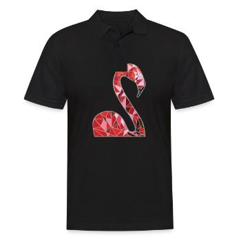 Flamingos Rosa Vogel einem Bein stehen Flamingo - Männer Poloshirt - Schwarz - Vorne - Kai (181cm)