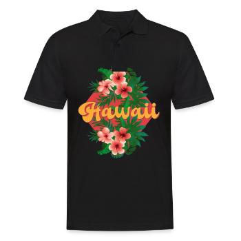 Hawaii Flowers Hibiscus Island Vacation Ocean - Men's Polo Shirt - black - Front - Kai (181cm)