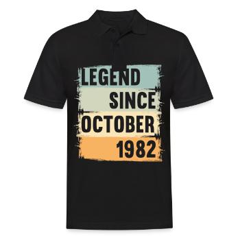 Geboren October 1982 40 Jahre 40er 40.Geburtstag - Männer Poloshirt - Schwarz - Vorne - Kai (181cm)