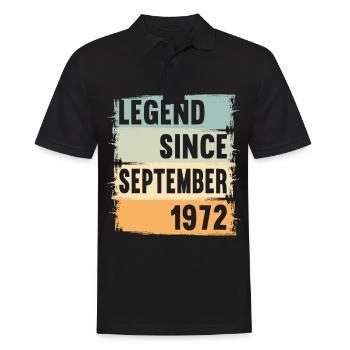 Né en septembre 1972 50 ans 50s 50e anniversaire - Polo Homme - noir - Devant - Kai (181cm)