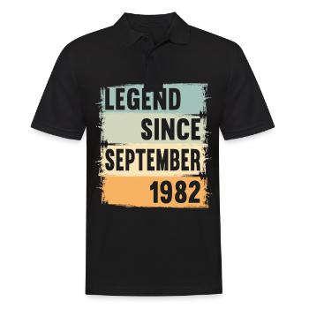 Geboren September 1982 40 Jahre 40er 40.Geburtstag - Männer Poloshirt - Schwarz - Vorne - Kai (181cm)