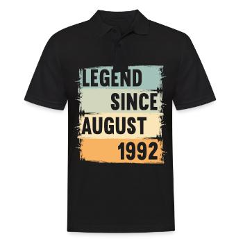 Geboren August 1992 30 Jahre 30er 30.Geburtstag - Männer Poloshirt - Schwarz - Vorne - Kai (181cm)