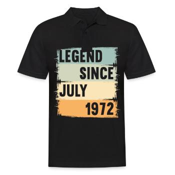Né en juillet 1972 50 ans 50s 50e anniversaire - Polo Homme - noir - Devant - Kai (181cm)