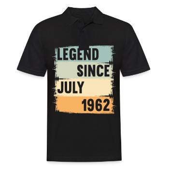 Born July 1962 60 years 60s 60th birthday - Men's Polo Shirt - black - Front - Kai (181cm)