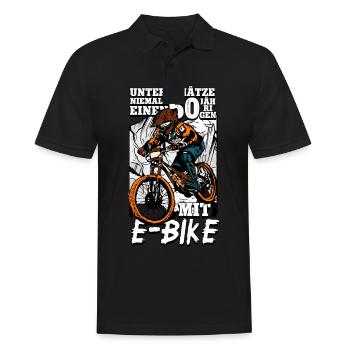 50. Geburtstag Pedelec E-Bike - Männer Poloshirt - Schwarz - Vorne - Kai (181cm)
