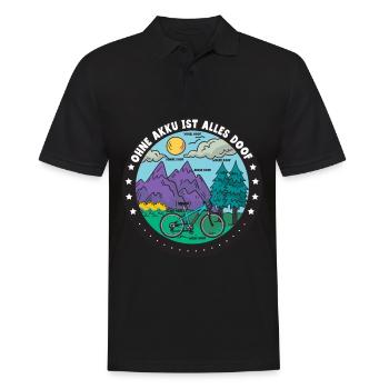 Ohne Akku ist alles doof Pedelec E-Bike - Männer Poloshirt - Schwarz - Vorne - Kai (181cm)
