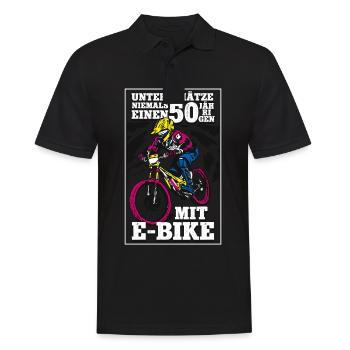 50. Geburtstag Pedelec E-Bike - Männer Poloshirt - Schwarz - Vorne - Kai (181cm)