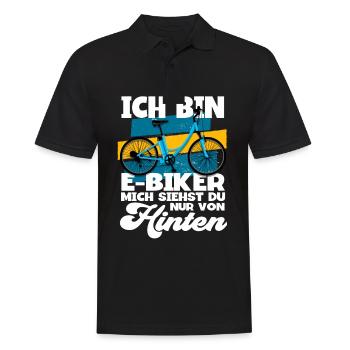 Ich bin E-Biker Hecheln Pedelec E-Bike - Männer Poloshirt - Schwarz - Vorne - Kai (181cm)