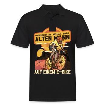 Unterschätze niemals einen alten Mann Pedelec - Männer Poloshirt - Schwarz - Vorne - Kai (181cm)