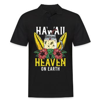 Heaven Hawaii On Earth Island Hibiscus Vacation - Men's Polo Shirt - black - Front - Kai (181cm)