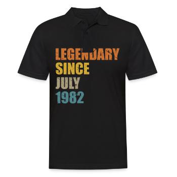Geboren July 1982 40 Jahre 40er 40.Geburtstag - Männer Poloshirt - Schwarz - Vorne - Kai (181cm)