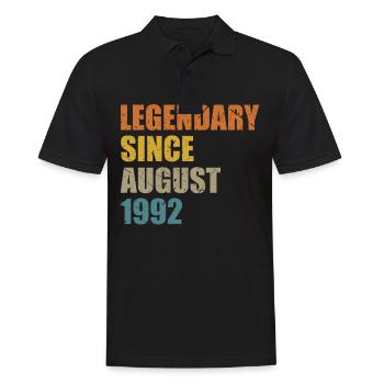 Born August 1992 30 years 30s 30th birthday - Men's Polo Shirt - black - Front - Kai (181cm)