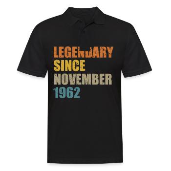 Born November 1962 60 years 60s 60th birthday - Men's Polo Shirt - black - Front - Kai (181cm)