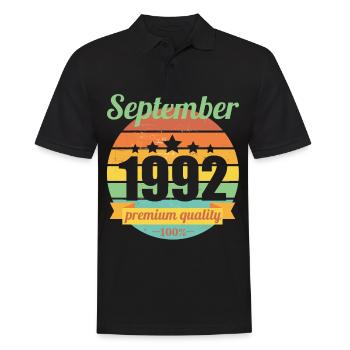 Born September 1992 30 years 30s 30th birthday - Men's Polo Shirt - black - Front - Kai (181cm)