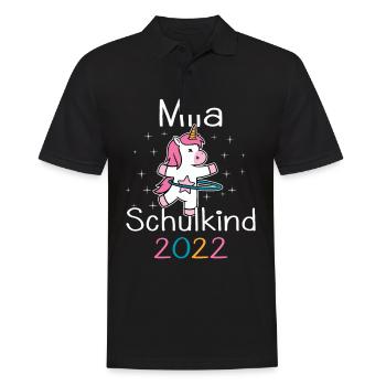 Einschulung 2022 Mila Einhorn Erstklässler 2022 - Männer Poloshirt - Schwarz - Vorne - Kai (181cm)