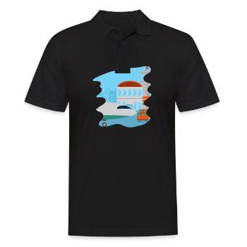 Airplanes Flying Pilot Pilot Airport - Men's Polo Shirt - black - Front - Kai (181cm)