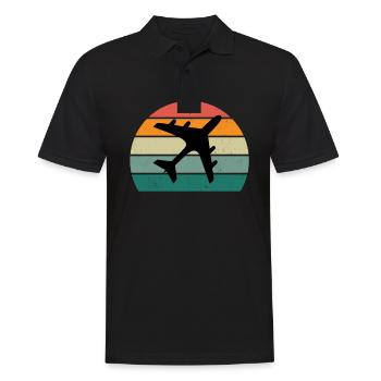 Airplanes Flying Pilot Pilot Airport - Men's Polo Shirt - black - Front - Kai (181cm)