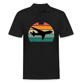 Airplanes Flying Pilot Pilot Airport - Men's Polo Shirt - black - Front - Kai (181cm)