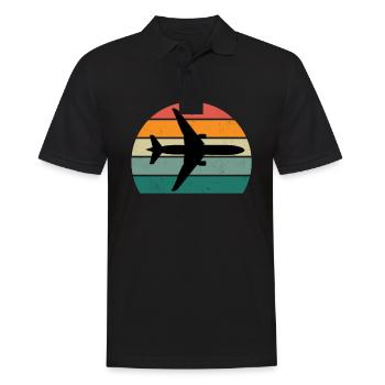 Airplanes Flying Pilot Pilot Airport - Men's Polo Shirt - black - Front - Kai (181cm)