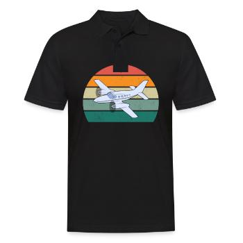 Airplanes Flying Pilot Pilot Airport - Men's Polo Shirt - black - Front - Kai (181cm)