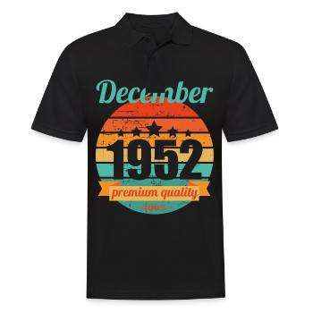 Born December 1952 70 years 70s 70th birthday - Men's Polo Shirt - black - Front - Kai (181cm)