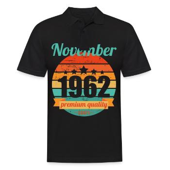 Born November 1962 60 years 60s 60th birthday - Men's Polo Shirt - black - Front - Kai (181cm)