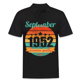 Born September 1952 70 years 70s 70th birthday - Men's Polo Shirt - black - Front - Kai (181cm)