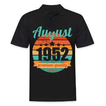 Born August 1952 70 years 70s 70th birthday - Men's Polo Shirt - black - Front - Kai (181cm)