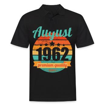 Born August 1962 60 years 60s 60th birthday - Men's Polo Shirt - black - Front - Kai (181cm)
