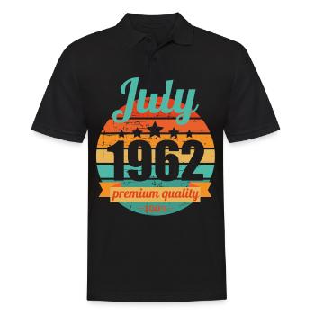 Born July 1962 60 years 60s 60th birthday - Men's Polo Shirt - black - Front - Kai (181cm)