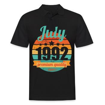 Geboren July 1992 30 Jahre 30er 30.Geburtstag - Männer Poloshirt - Schwarz - Vorne - Kai (181cm)