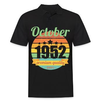 Born October 1952 70 years 70s 70th birthday - Men's Polo Shirt - black - Front - Kai (181cm)