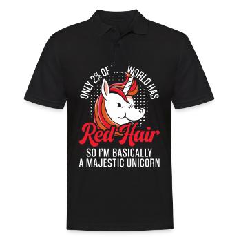 Red Hair Unicorn Magic Redhead Ginger Red Haired - Men's Polo Shirt - black - Front - Kai (181cm)