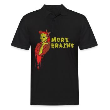 Redhead Girl More Brains Red Haired Ginger Irish - Men's Polo Shirt - black - Front - Kai (181cm)