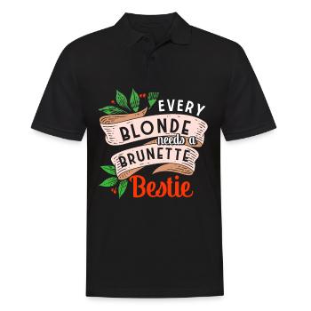 Every Blonde Needs Brunette Bestie Brown Hair - Men's Polo Shirt - black - Front - Kai (181cm)