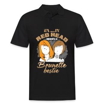 Redhead Needs Brunette Bestie Friends Girl Ginger - Men's Polo Shirt - black - Front - Kai (181cm)