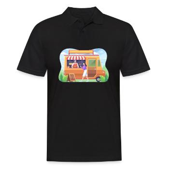 Food Trucker Cook Cook Food Wheels Devise Food - Polo Homme - noir - Devant - Kai (181cm)