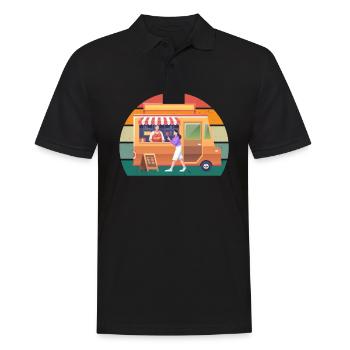 Food Trucker Cook Cook Food Wheels Devise Food - Polo Homme - noir - Devant - Kai (181cm)
