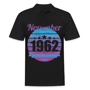 Born November 1962 60 years 60s 60th birthday - Men's Polo Shirt - black - Front - Kai (181cm)