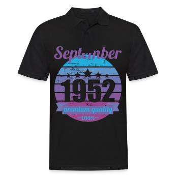 Born September 1952 70 years 70s 70th birthday - Men's Polo Shirt - black - Front - Kai (181cm)