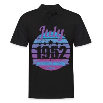 Born July 1952 70 years 70s 70th birthday - Men's Polo Shirt - black - Front - Kai (181cm)