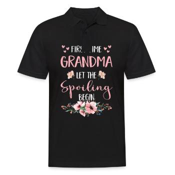 Grand-mère Enceinte Plus grande grand-mère Fleurs Grands-parents - Polo Homme - noir - Devant - Kai (181cm)