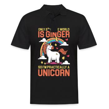 Unicorn Ginger Redhead Red Orange Haired Irish - Men's Polo Shirt - black - Front - Kai (181cm)